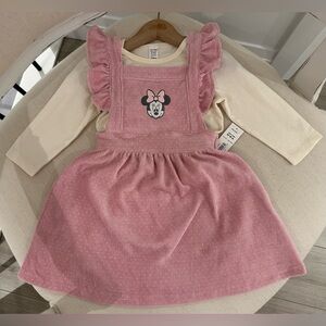 🩰 Baby Girls Disney X Joe Fresh Minnie Mouse Dress 2 Piece Set NWT